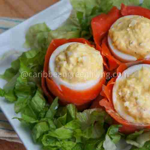 Hard-Boiled Eggs with Smoked Salmon