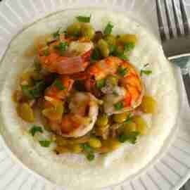 Shrimp and Grits with Baby Lima Beans 5 Shrimp and Grits with Baby Lima Beans