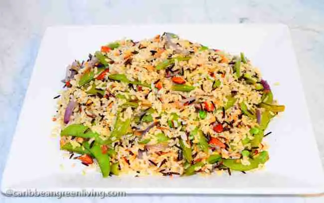 Wild Rice Pilaf with Snap Peas - caribbeangreenliving.com