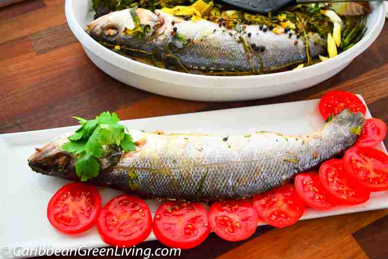 Seabass with herbs and spices