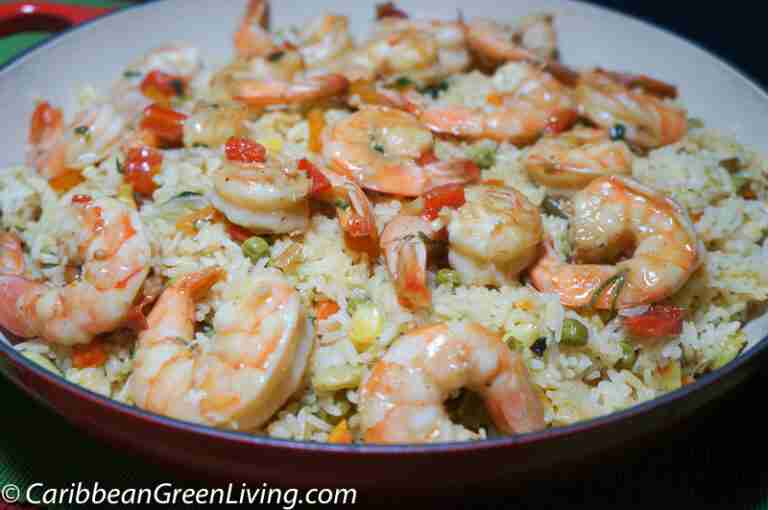 Vegetables Jasmine Rice with Sweet Pepper and Shrimp