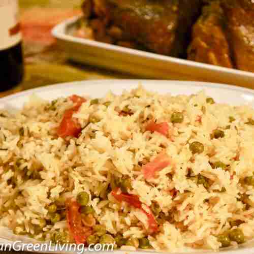 Simple And Quick Jasmine Rice With Green Peas And Tomato