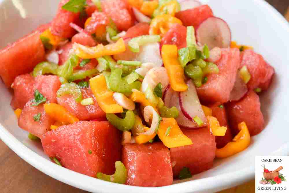 Watermelon Salad with Celery and Radish 3 Watermelon Salad with Celery and Radish