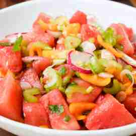 Watermelon Salad with Celery and Radish 7 Watermelon Salad with Celery and Radish