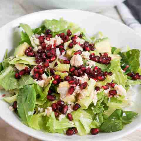 Tuna Salad with Romaine, Avocado and Pomegranate