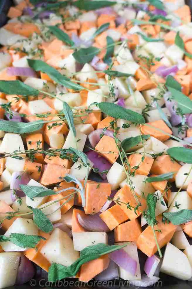 Easy Roasted Sweet And White Potatoes