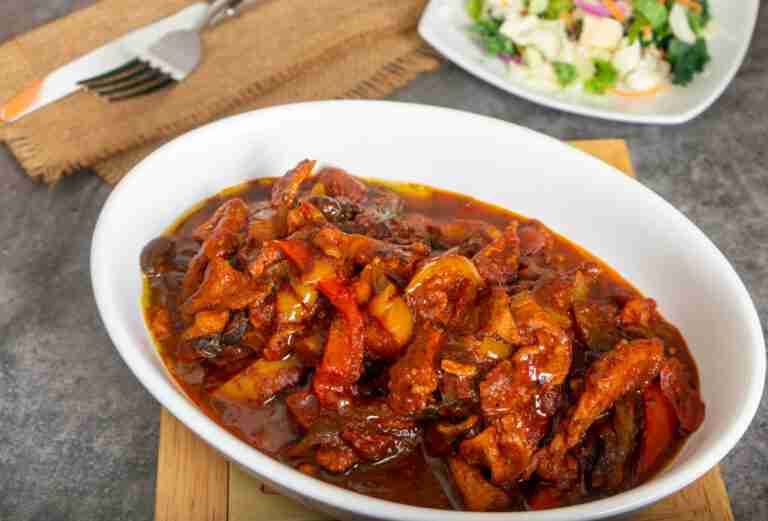 Veal with Peppers and Mushrooms