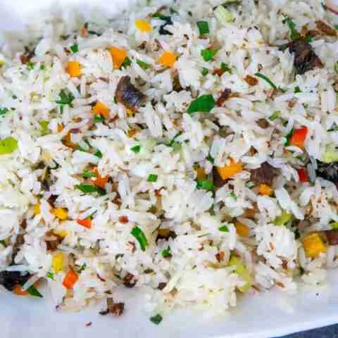 Rice with Smoked Herrings, Peppers and Scallions