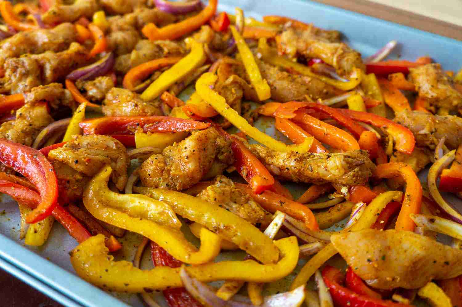 Sheet Pan Roasted Chicken Breast With Peppers And Onion