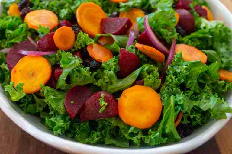 Kale, Roasted Beets, and Carrots Salad