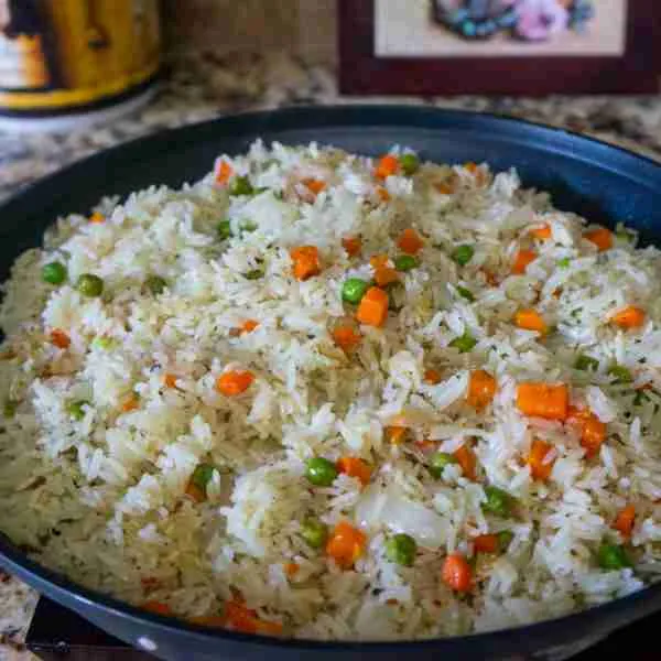 Delicious Haitian White Rice With Peas And Carrots