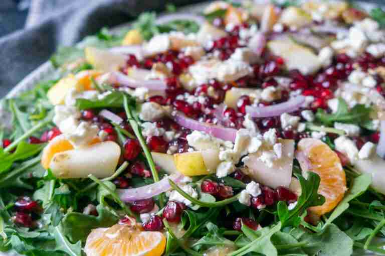 Arugula, Pear, Mandarin, and Pomegranate Salad