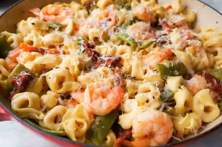 Tortellini Pasta with Shrimp and Italian Green Beans