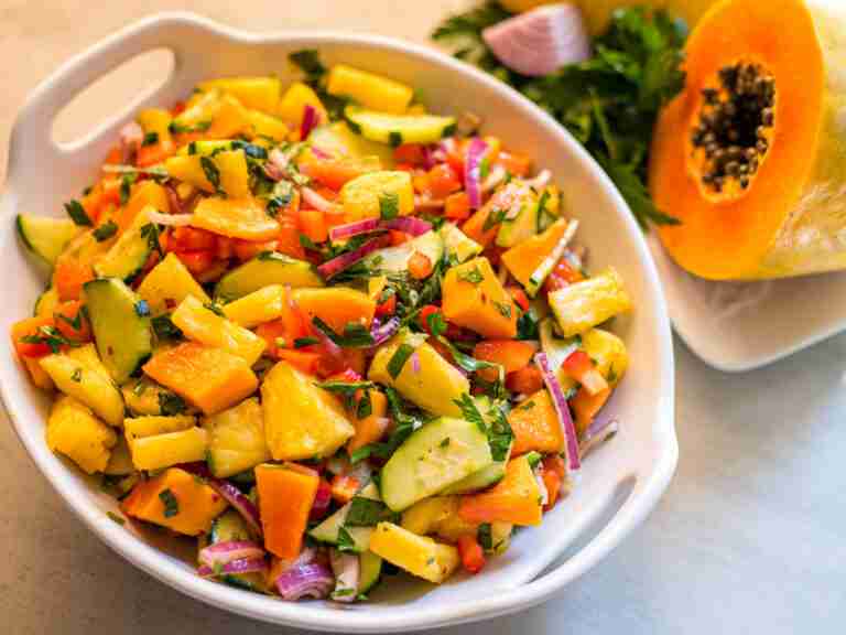 Your Guide to Caribbean Summer Produce 11 Pineapple, Papaya, and Cucumber Salad