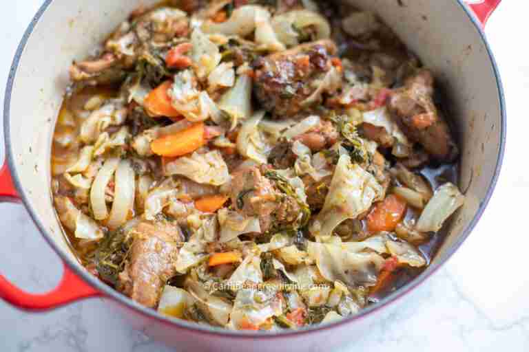 Turkey Stew with Cabbage, Carrot and Arugula
