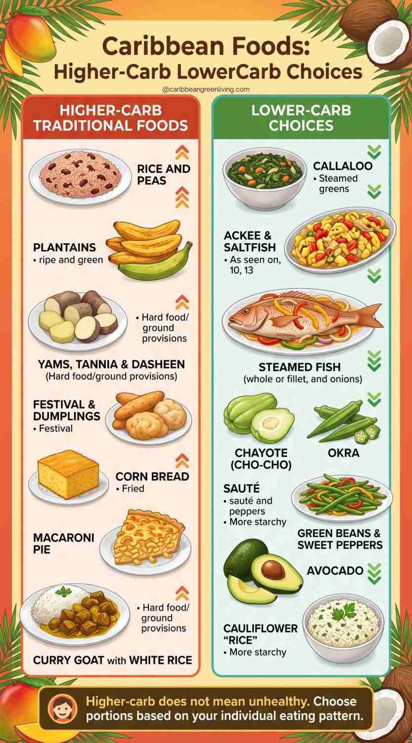 Caribbean Foods: Higher-Carb vs Lower-Carb Choices