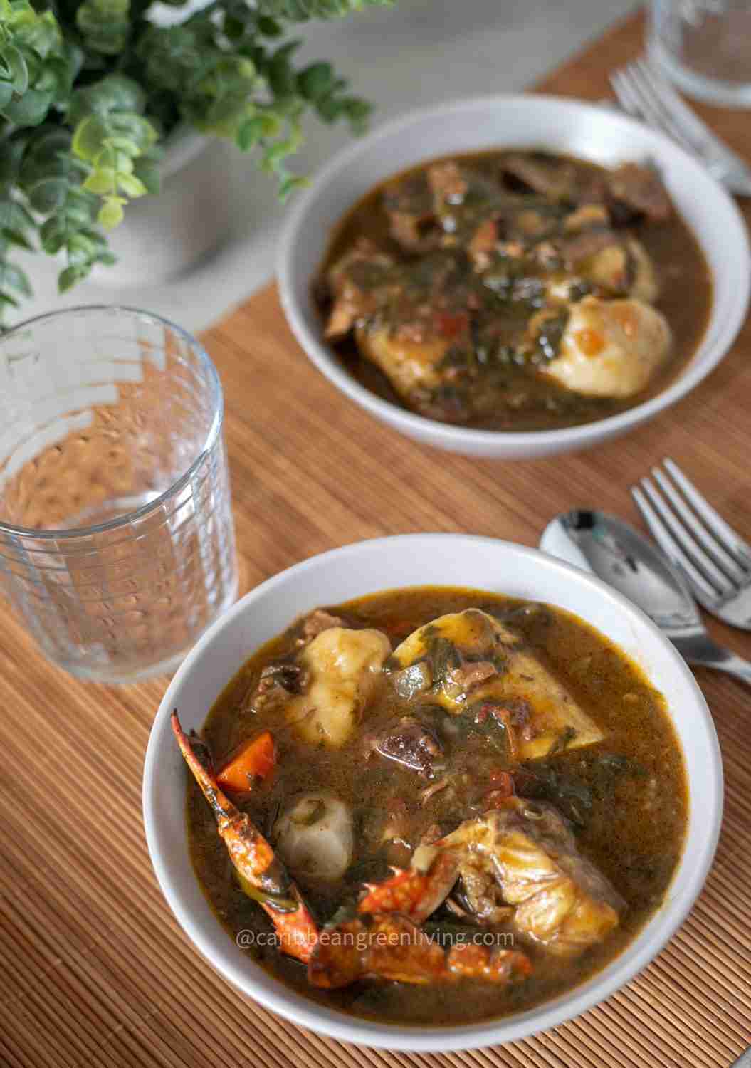 The Traditional Haitian Bouillon with beef and root vegetables