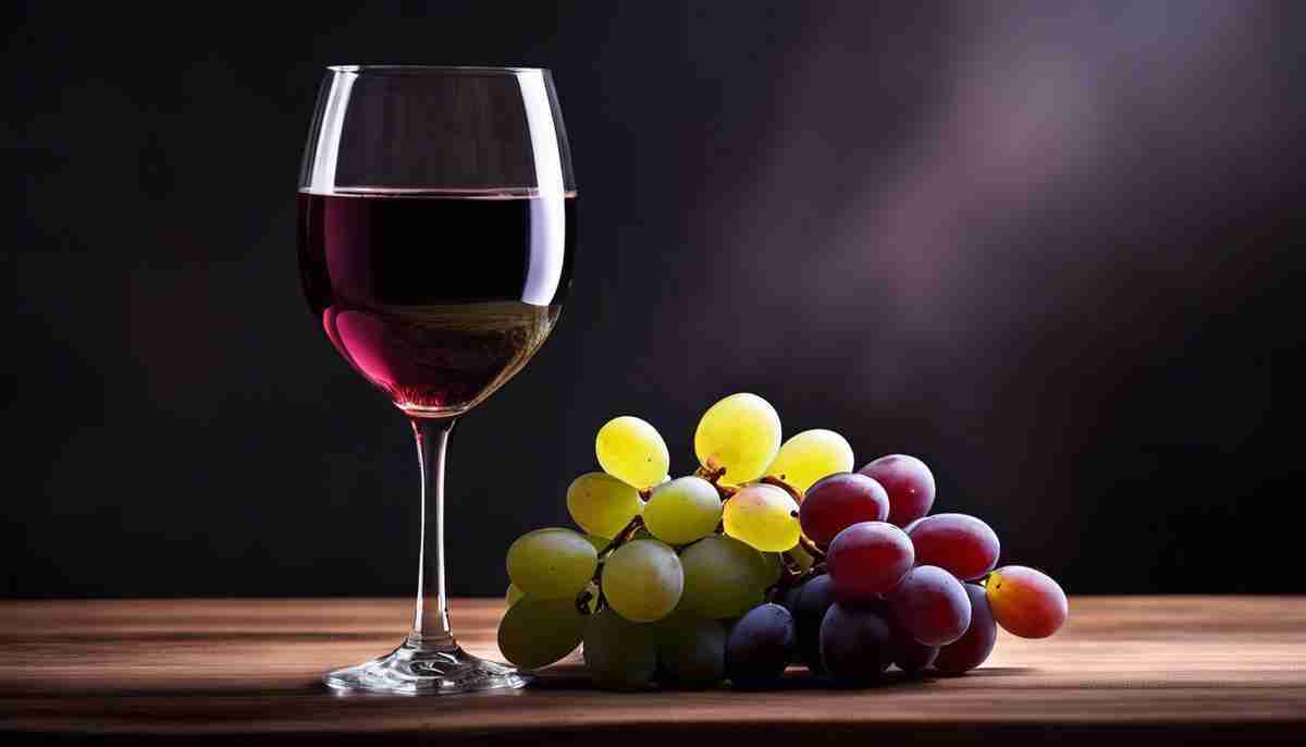 Image of a wine glass and grapes in the background, representing the concept of wine pairing