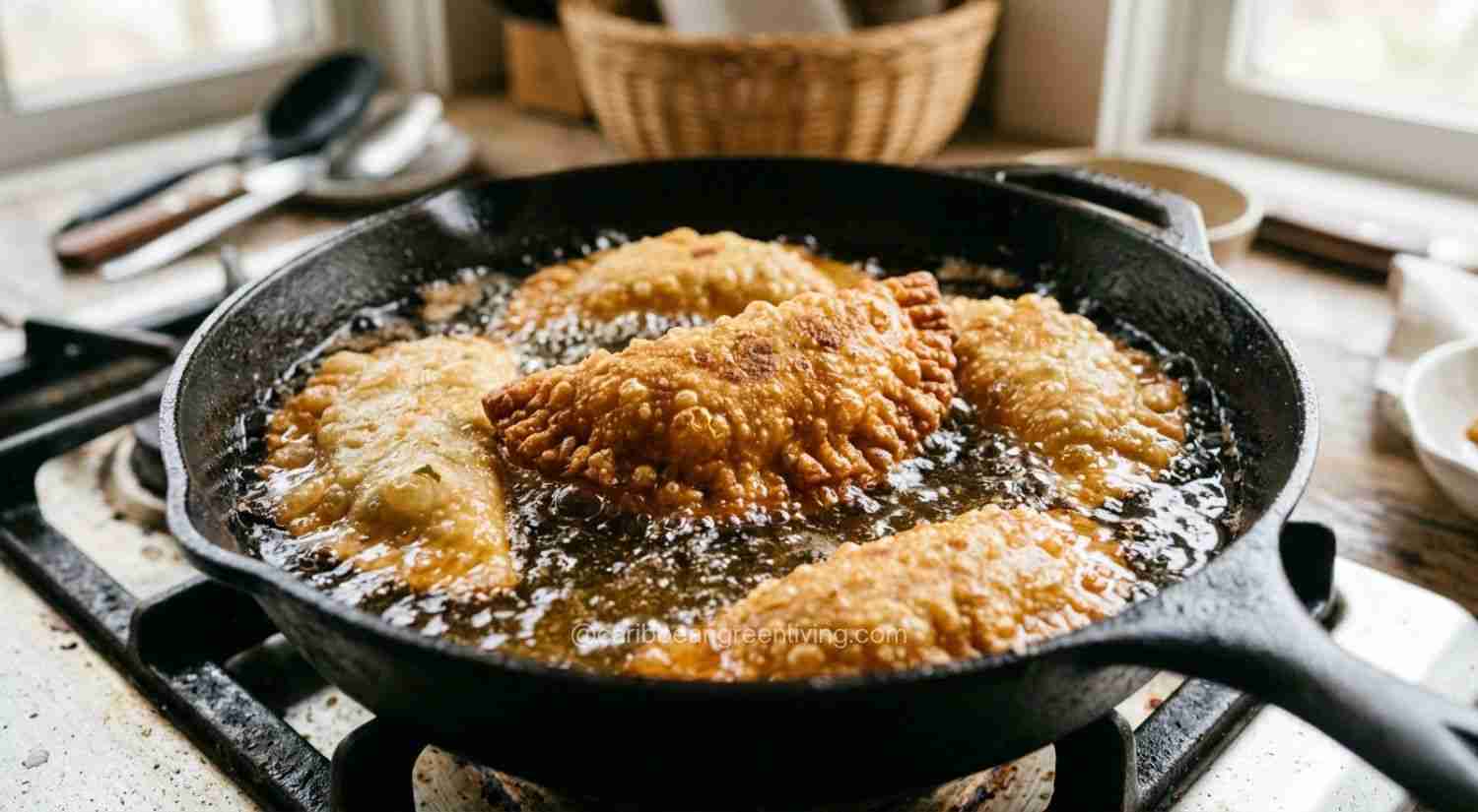 Haitian Pate Kode frying in oil