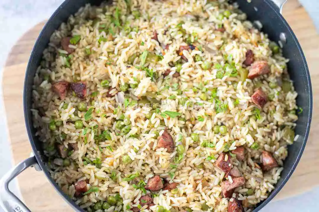 Spicy Rice with Sausage, NouBess spiced