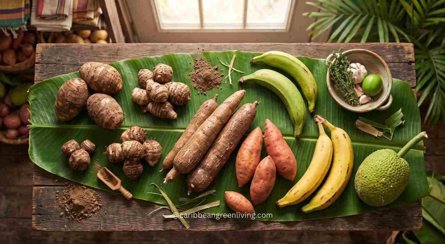 Caribbean root vegetables and provisions