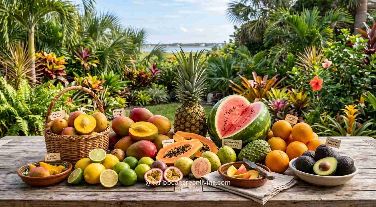 Fresh Caribbean fruits and vegetables