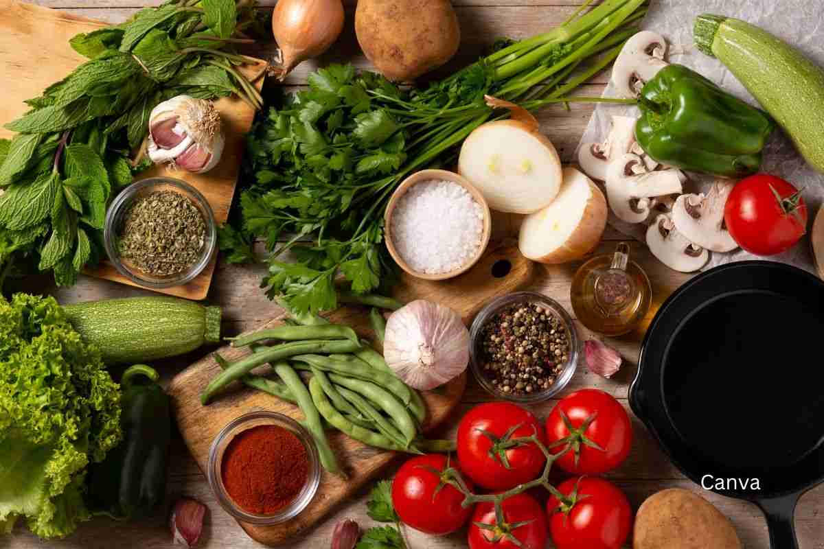 Delicious and Diabetes-Safe: Exploring Caribbean Flavors - tropical fruits, vegetables, spices, and herbs.