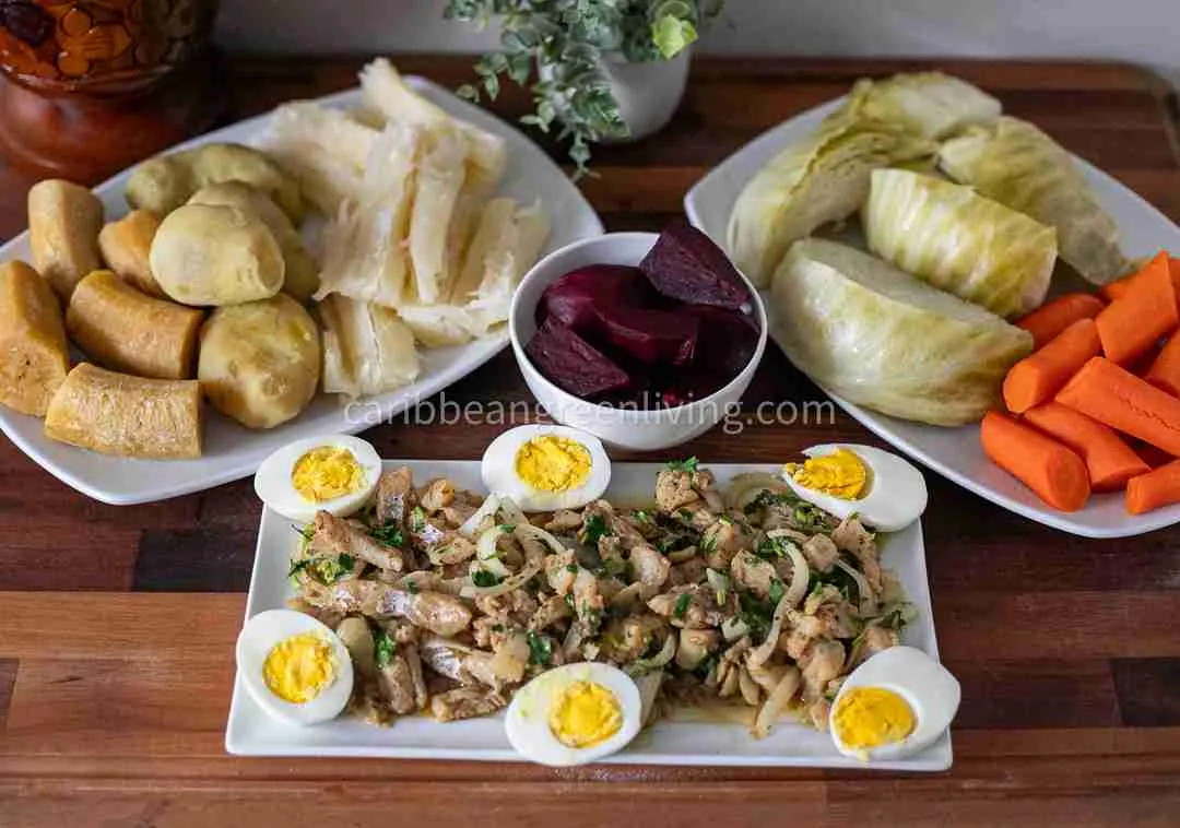 Haitian Good Friday Meal: Codfish & Root Veggie Feast