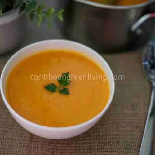 Spicy Squash Soup with Caribbean Flavors