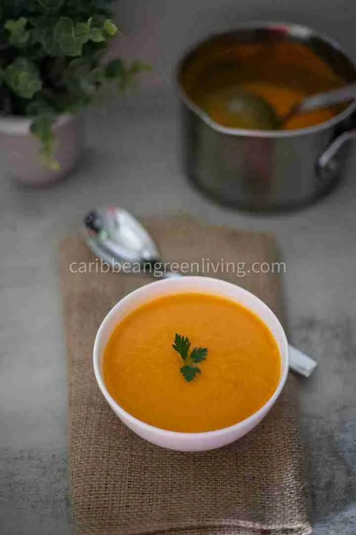 Spicy Squash Soup with Caribbean Flavors