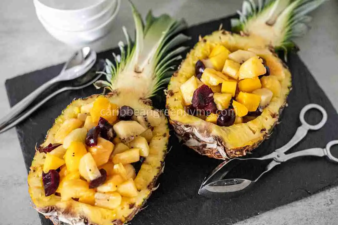 Tropical Pineapple Boat with Exotic Fruits