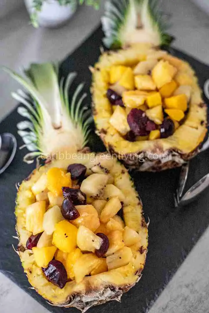 Tropical Pineapple Boat with Exotic Fruits