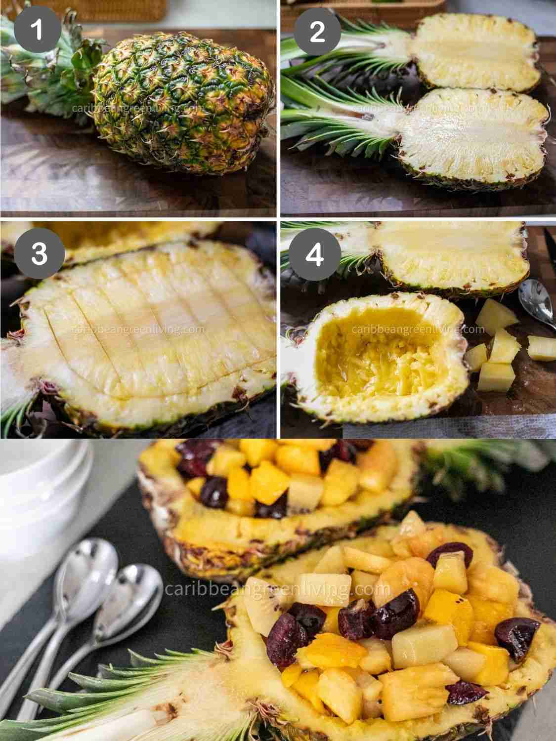 Tropical Pineapple Boat with Exotic Fruits Recipe
