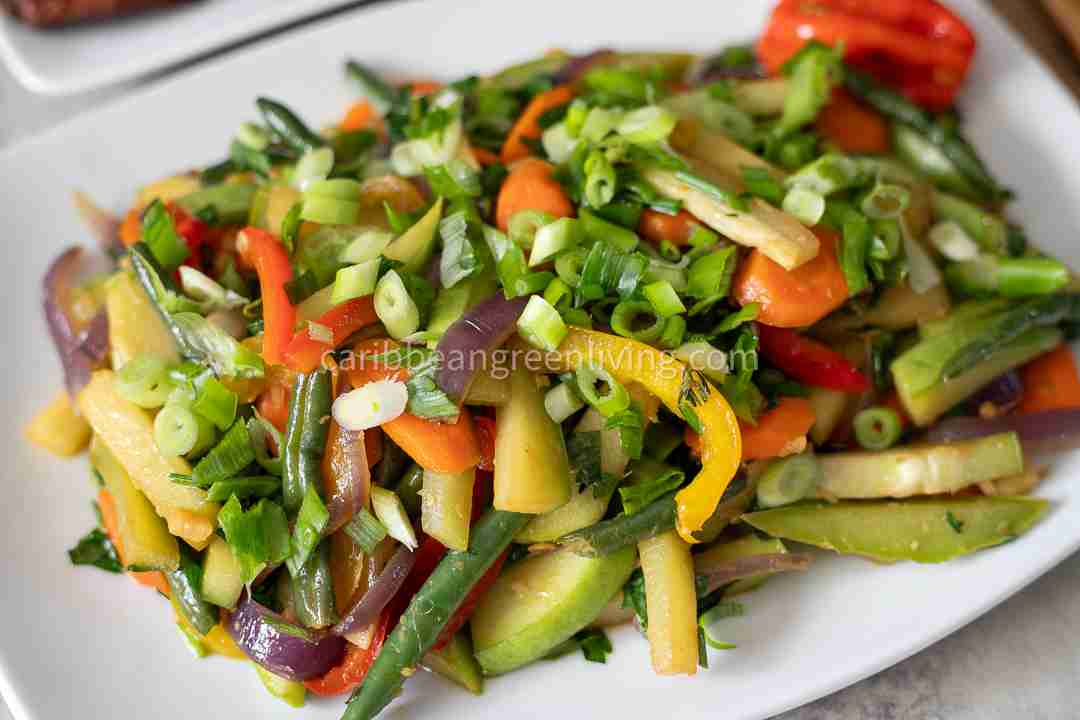 Healthy French Caribbean Vegetable Stir Fry (Piment Végétarien
