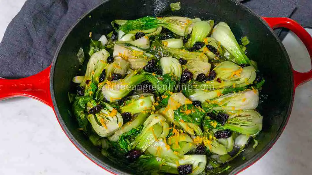 Bok Choy with Cranberries