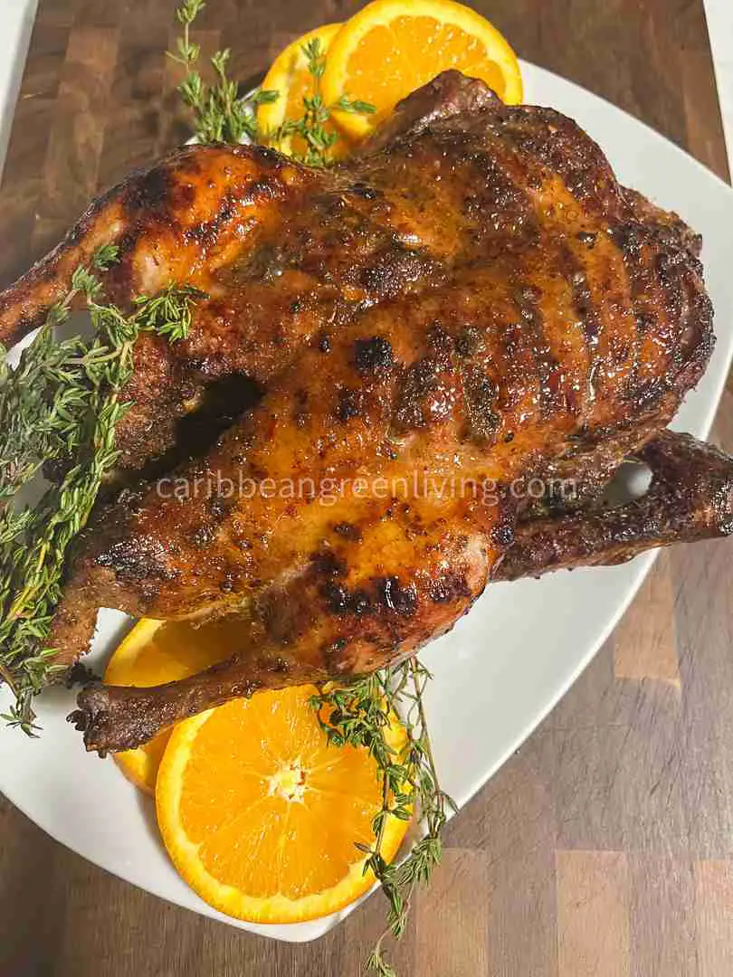 Haitian-Inspired Roasted Duck with Epis and Fresh Herbs