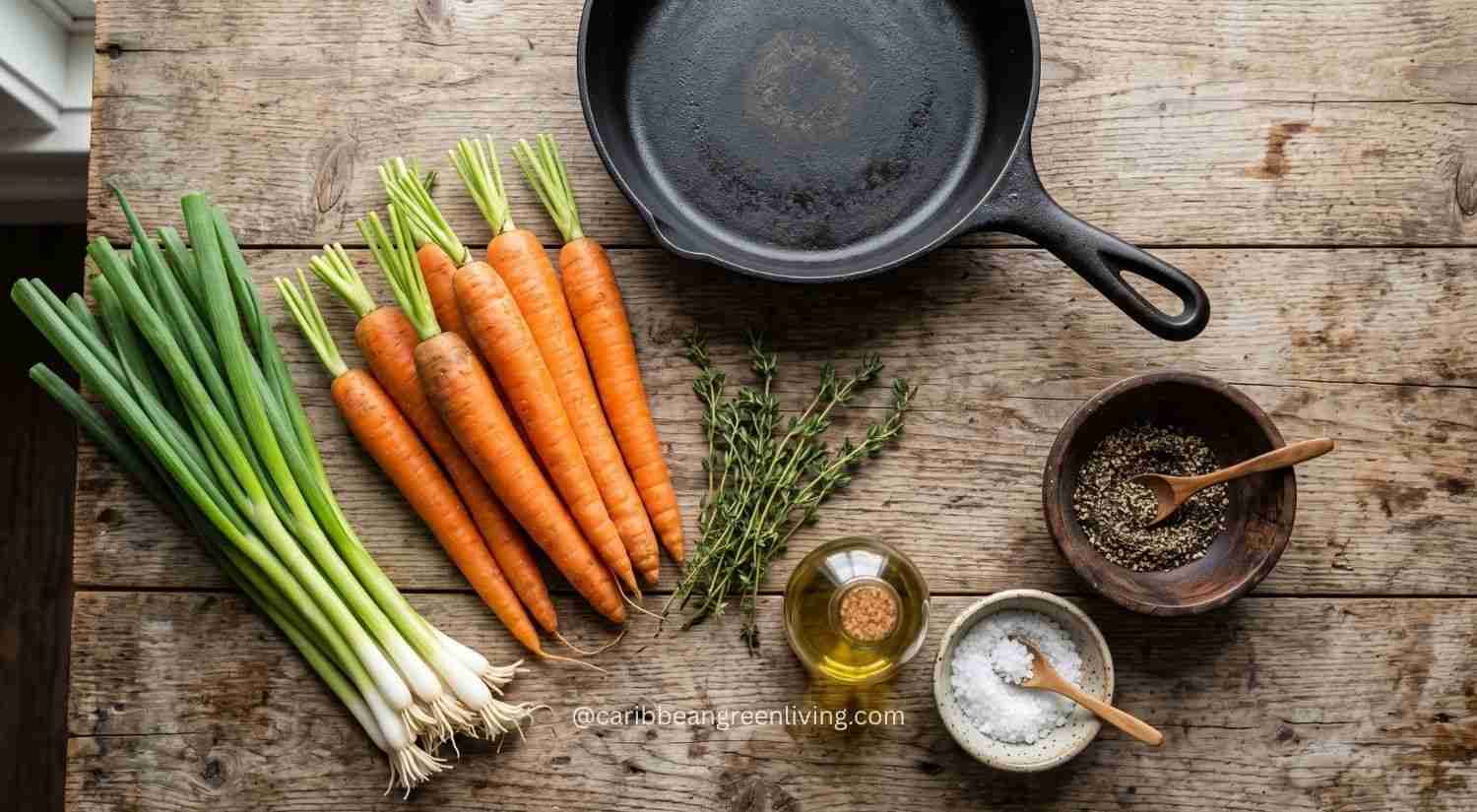 Roasted Carrots with Scallions and Thyme (Easy Caribbean Side Dish)
