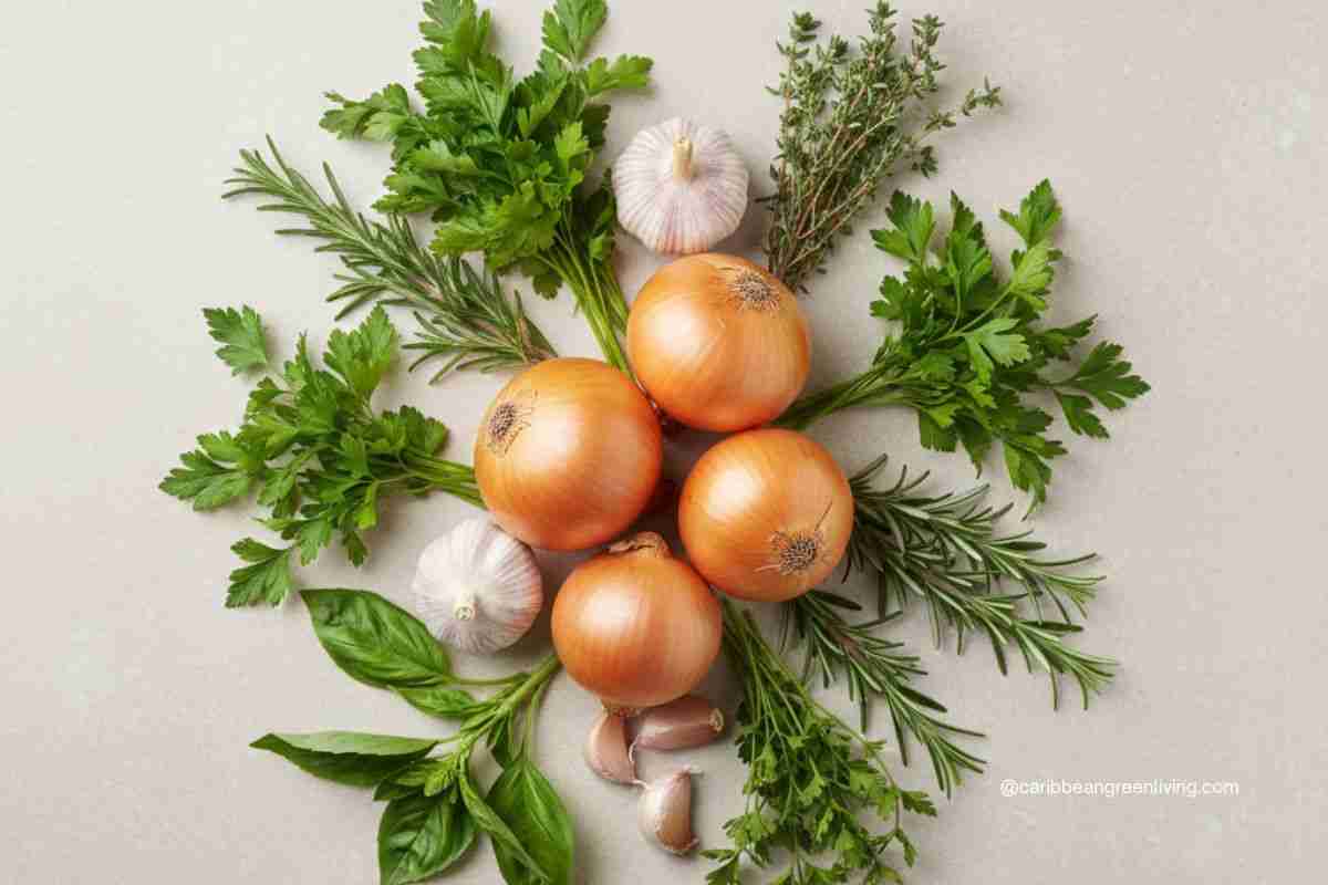Aromatics Breakdown - garlic, onion, herbs, parsley, thyme