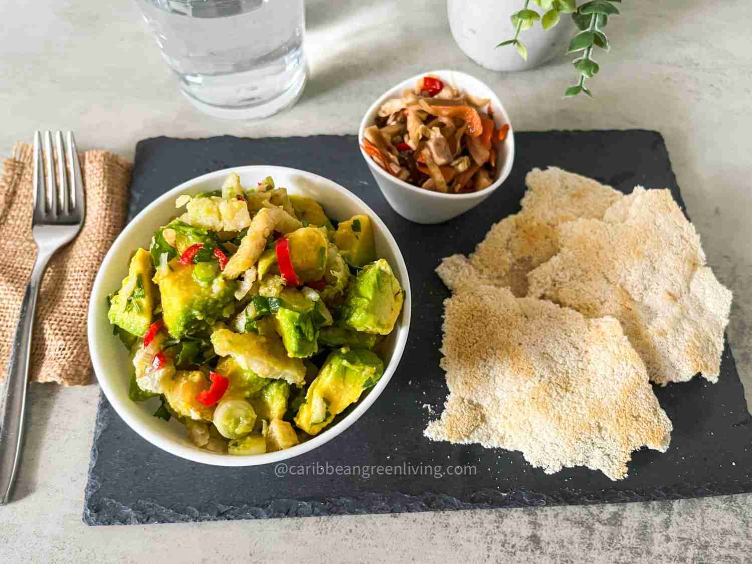Salted codfish and avocado salad