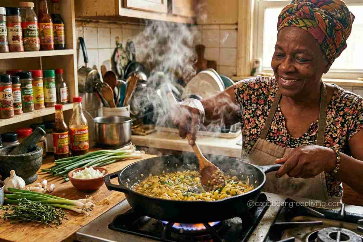 Best Oils for Frying Caribbean Food - Caribbean woman cooking