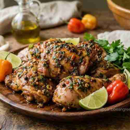 Antillean Marinade (Marinade Créole) 7 Cooked chicken seasoned with homemade marinade créole