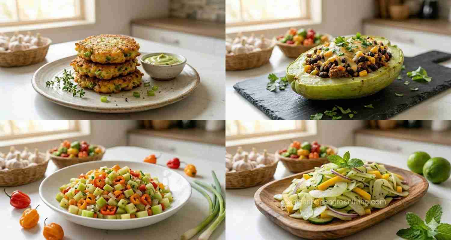 Multiple Dishes made with Chayote