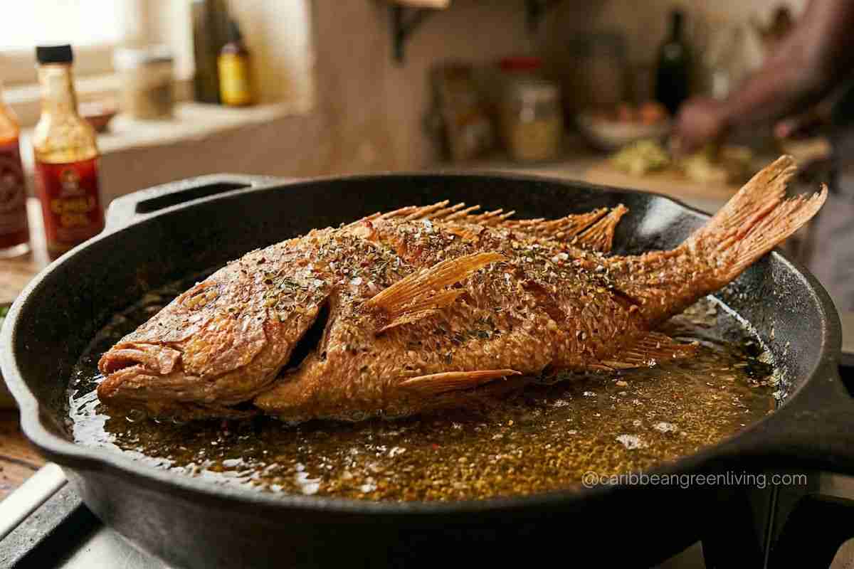 whole fried fish crispy Caribbean