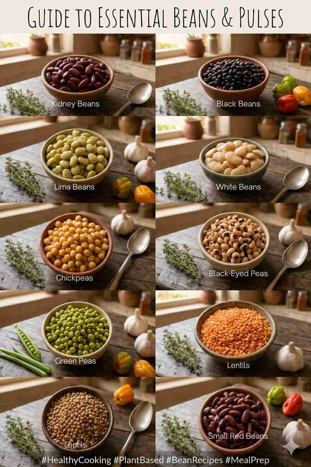 different beans and legumes