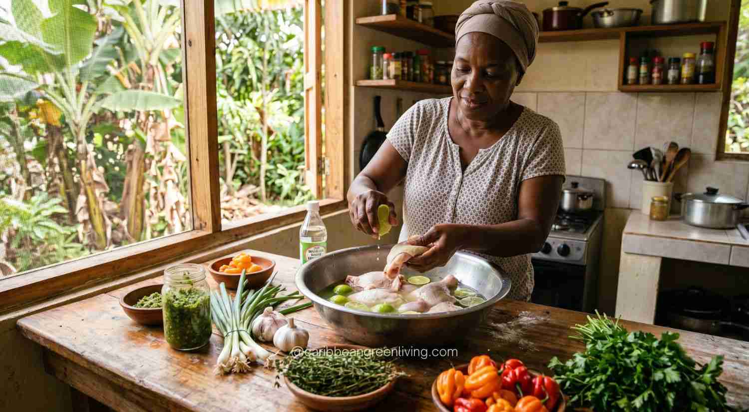 How to Clean Meat Caribbean Style (Chicken, Fish, Seafood & Red Meat) 3 Cleaning Chicken Caribbean Style
