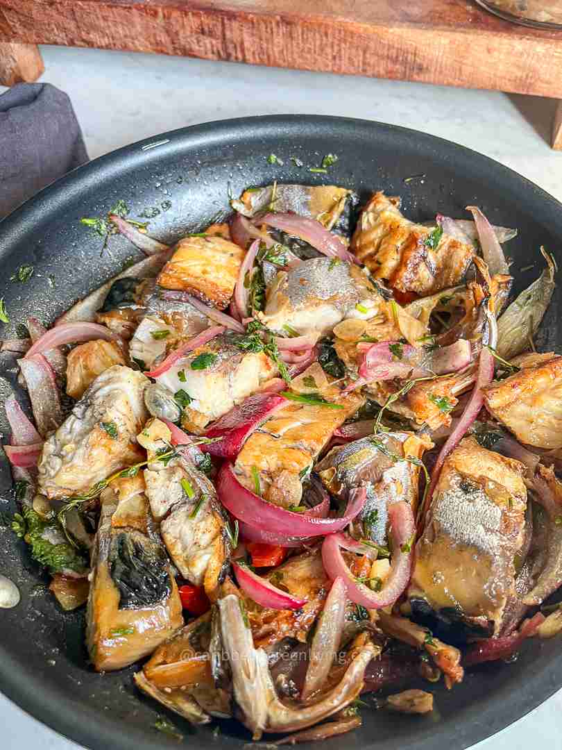 Salted Mackerel with Onions and Fresh Herbs