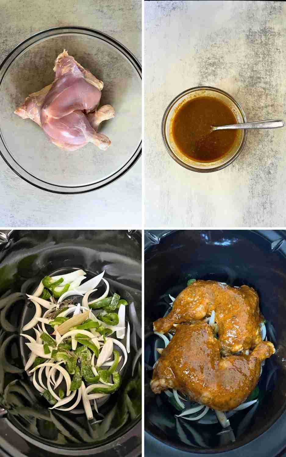 Slow cooker bourbon chicken quarters