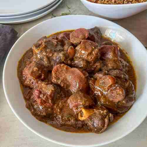 Curry Goat with Purple Sweet Potatoes