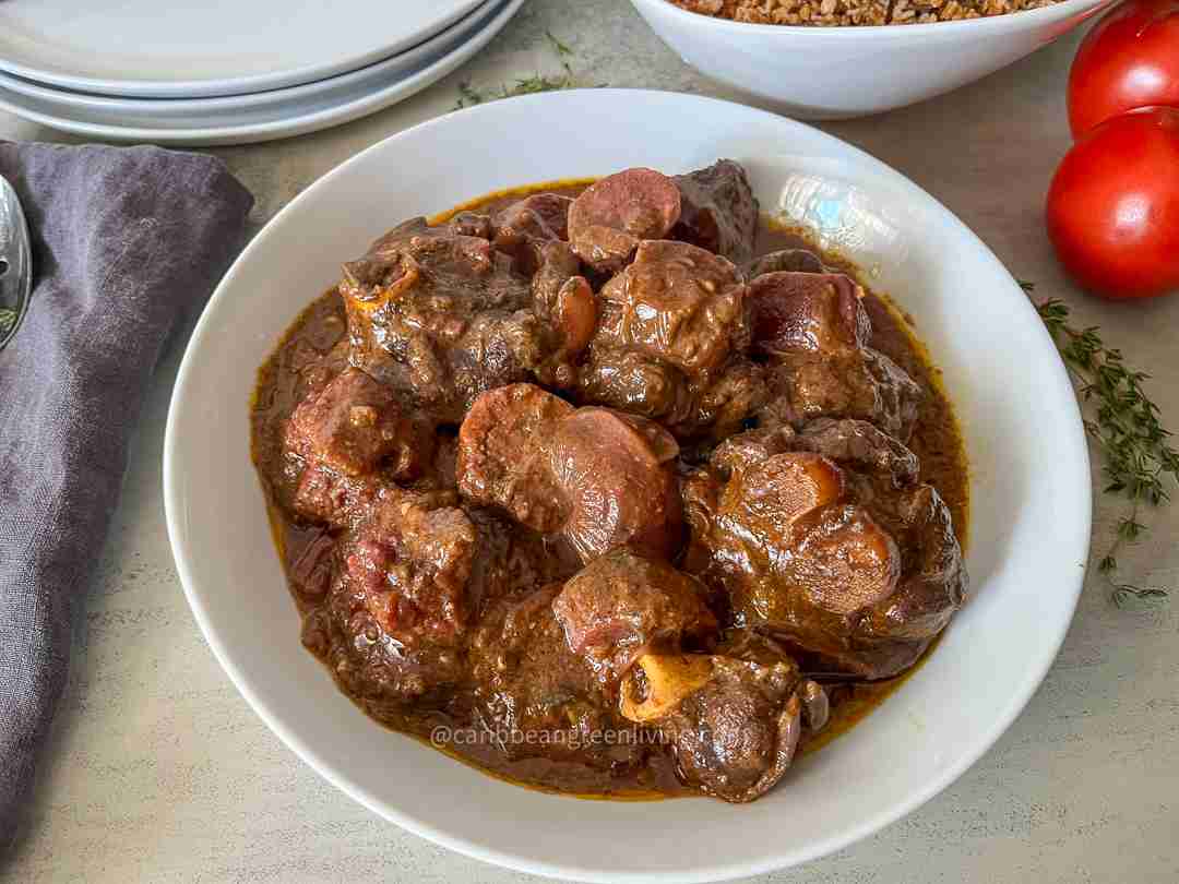 Curry Goat with Purple Sweet Potatoes