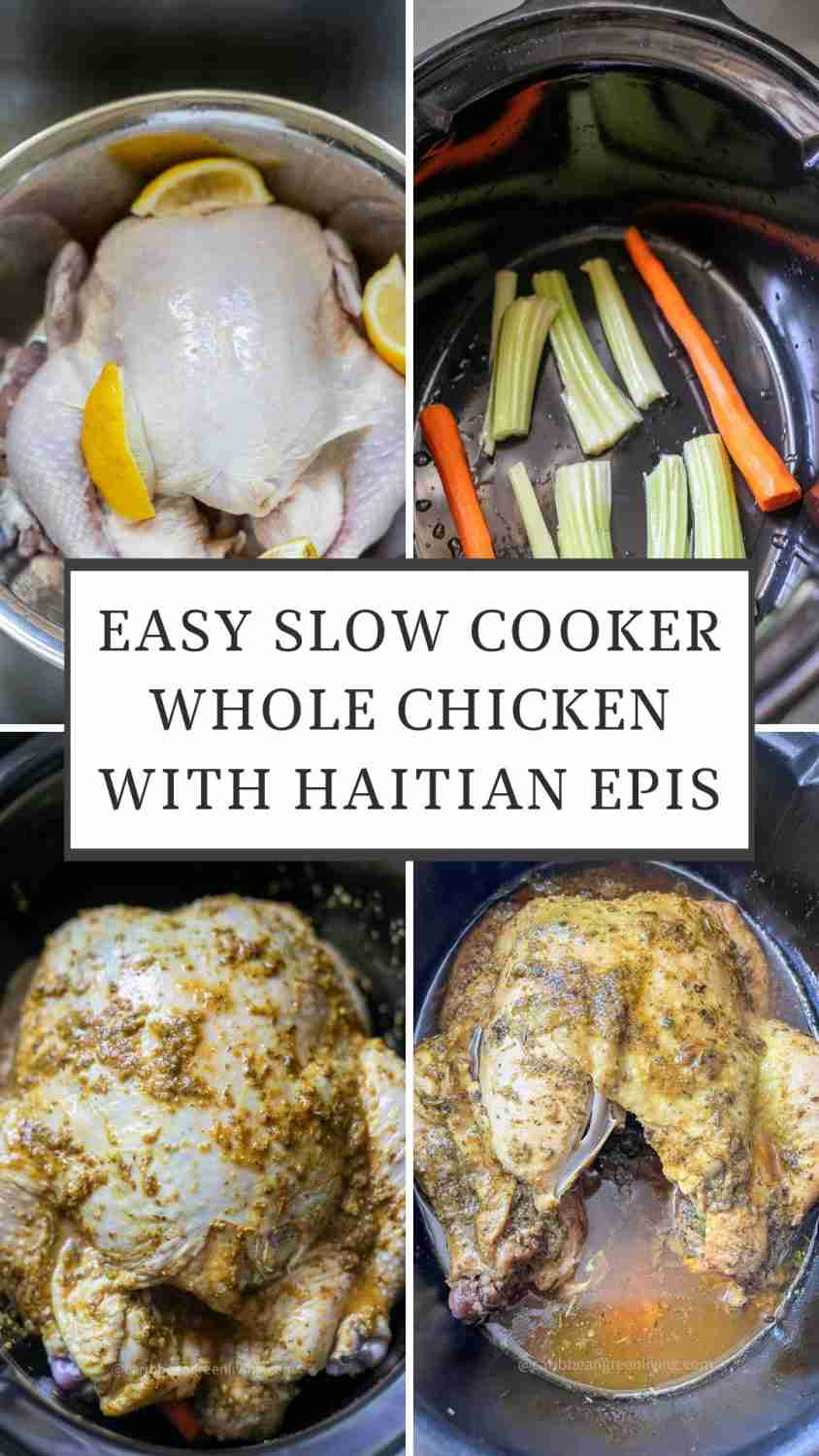 Easy Slow Cooker Whole Chicken with Haitian Epis